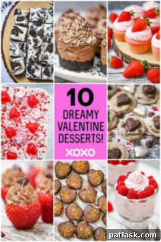 10 Romantic Valentine's Day Delights 16 Collage of romantic Valentine's Day desserts, featuring various sweets and treats.