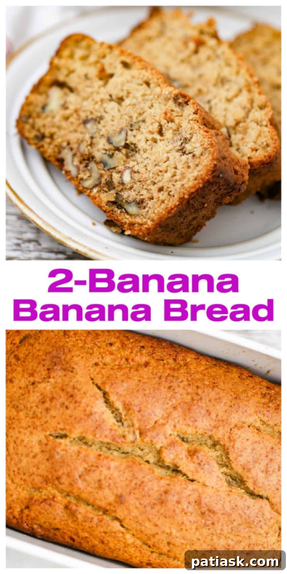 Overhead shot of simple banana loaf