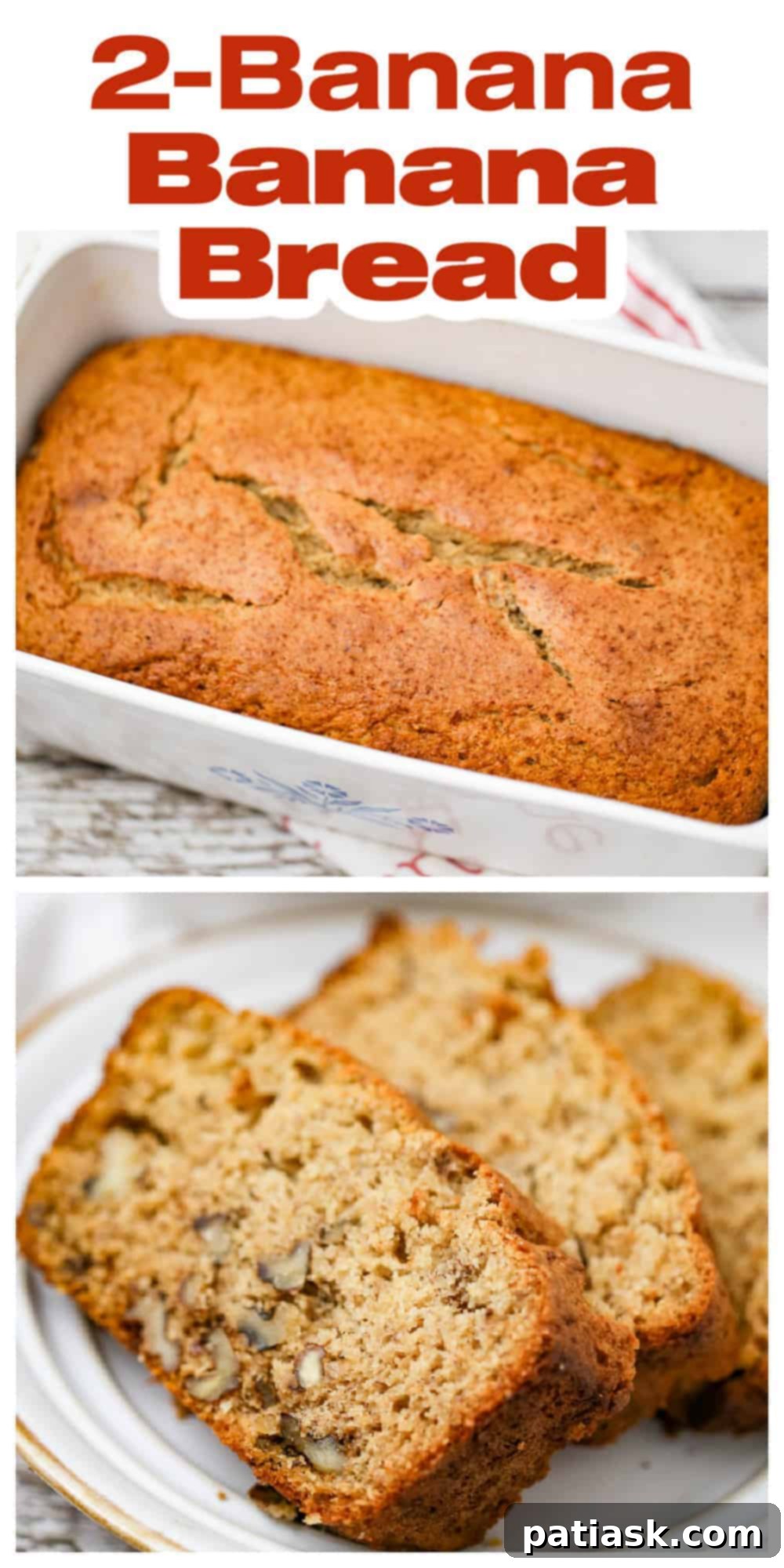 Deliciously Healthy Two Banana Nut Bread 15 Homemade simple banana loaf with fruit