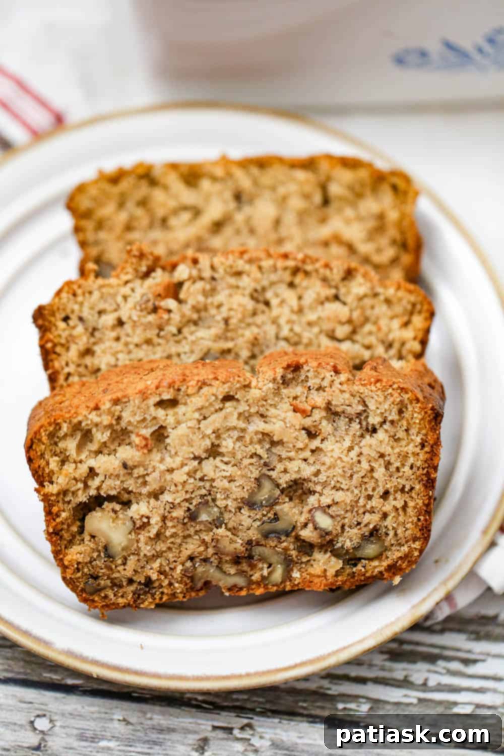 Deliciously Healthy Two Banana Nut Bread 5 Ingredients for white wheat flour banana bread