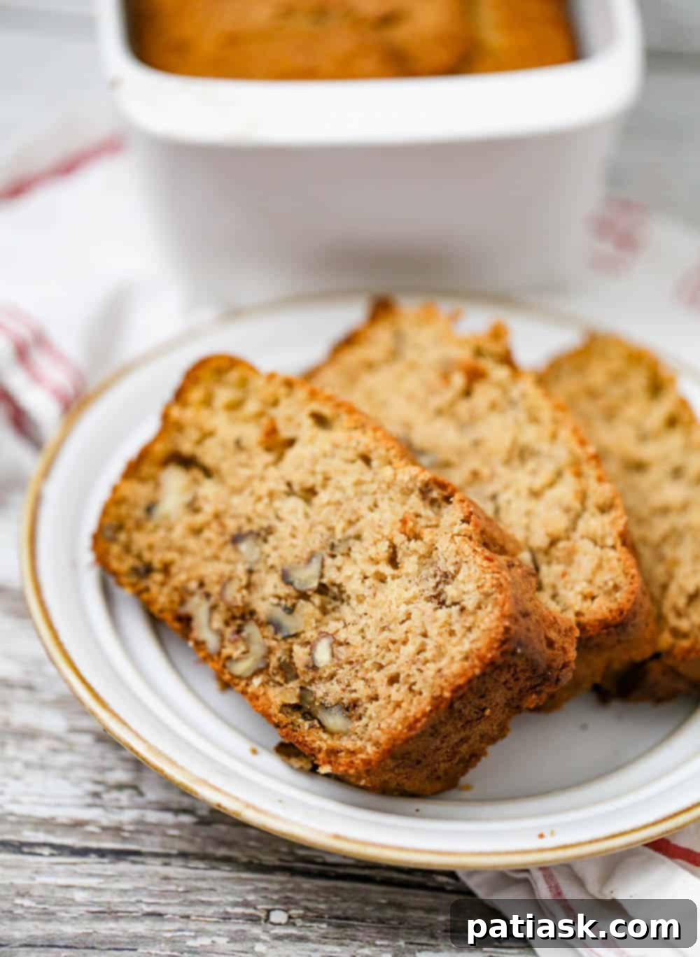 Deliciously Healthy Two Banana Nut Bread 6 White wheat flour banana bread batter in bowl