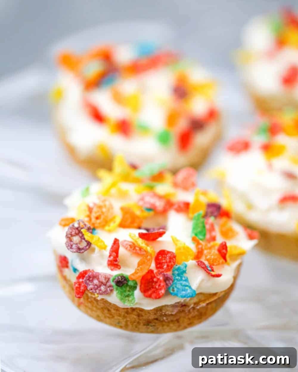 Fruity Pebbles Fluffy Baked Donuts