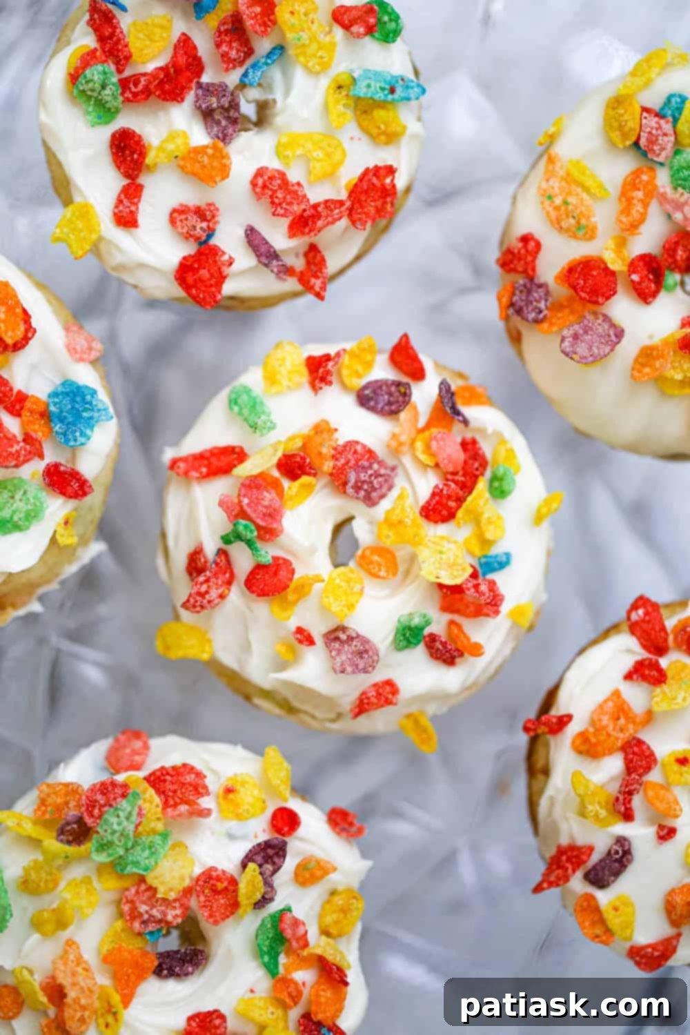 Fruity Pebbles Fluffy Baked Donuts recipe