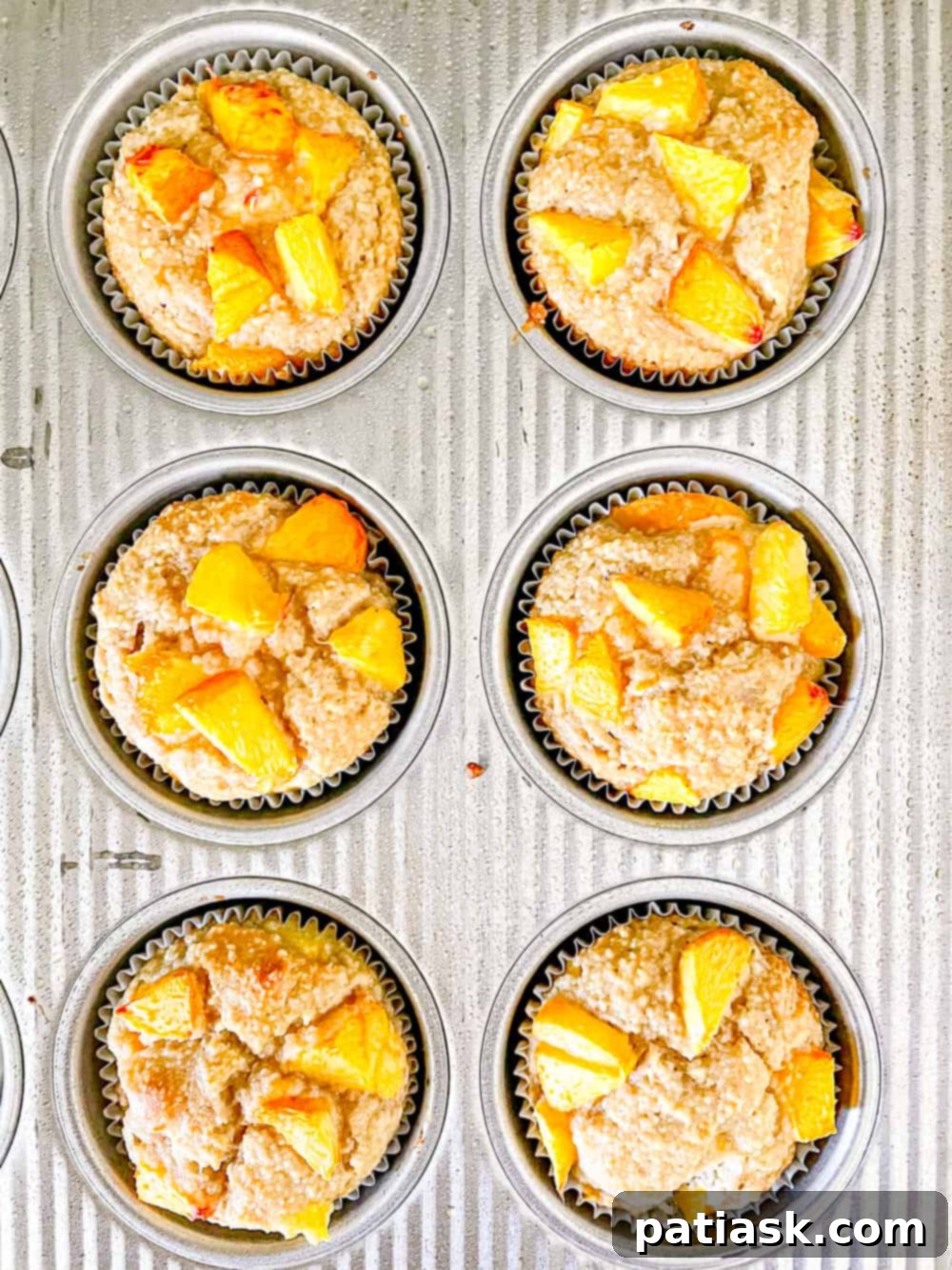 Gluten-Free Peach Muffins with Cream Glaze