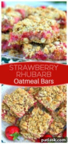 Rustic Strawberry Rhubarb Oat Squares 7 Strawberry Rhubarb Oatmeal Bars