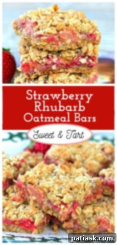 Rustic Strawberry Rhubarb Oat Squares 8 Strawberry Rhubarb Oatmeal Bars