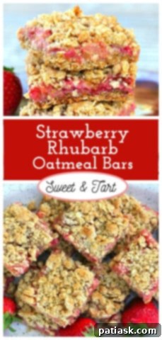 Rustic Strawberry Rhubarb Oat Squares 12 Strawberry Rhubarb Oatmeal Bars