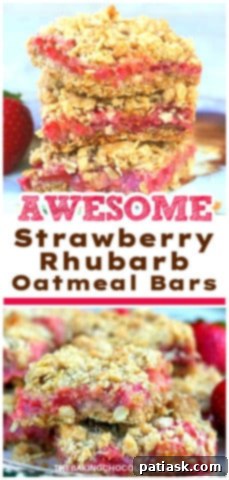 Rustic Strawberry Rhubarb Oat Squares 13 Strawberry Rhubarb Oatmeal Bars