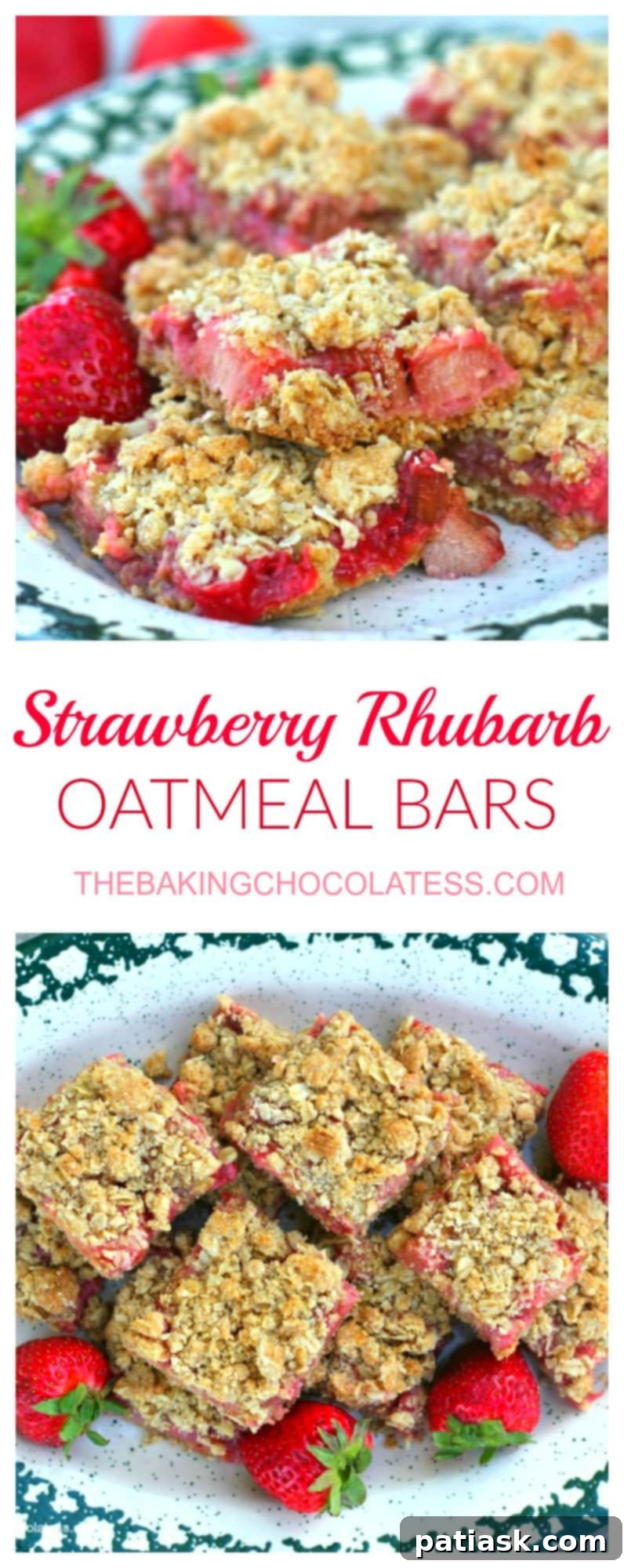 Rustic Strawberry Rhubarb Oat Squares 14 Awesome Strawberry Rhubarb Oatmeal Bars