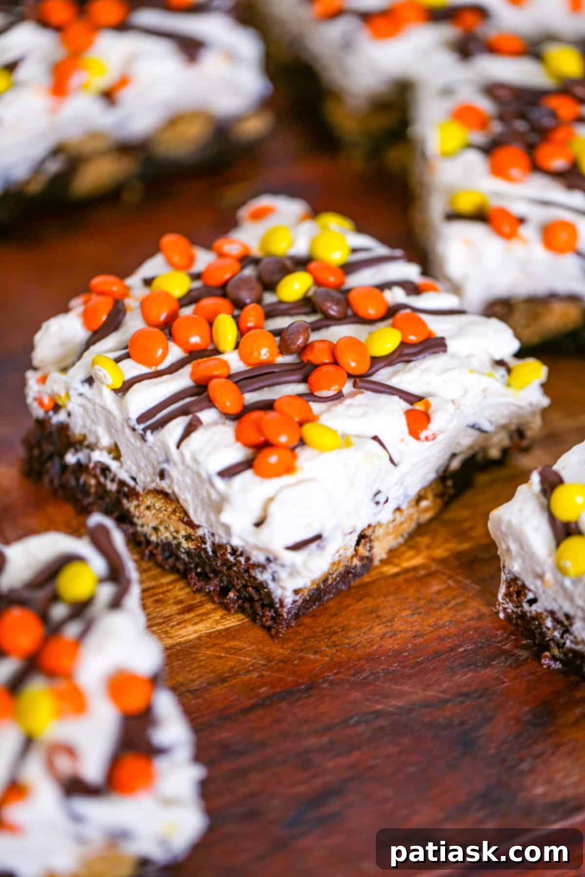 Nutter Butter Peanut Butter Brownie Bliss 9 Slice of Nutter Butter Peanut Butter Brownie Delight showing layers