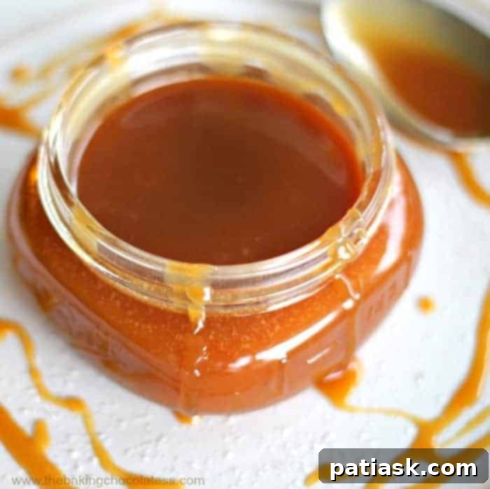 Your New Favorite Salted Caramel Sauce 2 Best Homemade Salted Caramel Sauce recipe on a spoon