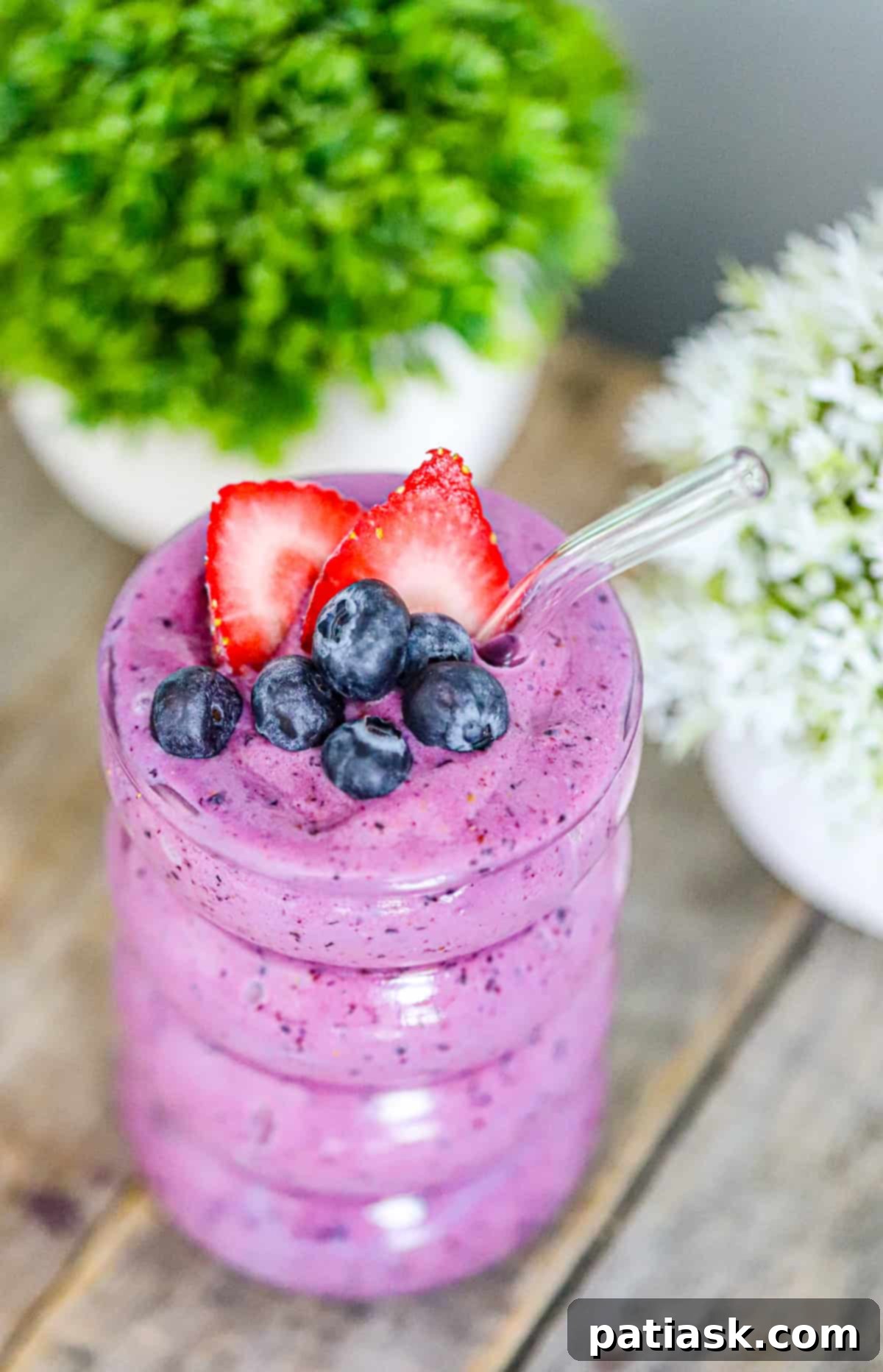 Peanut Butter and Jelly Protein Smoothie recipe pb&j