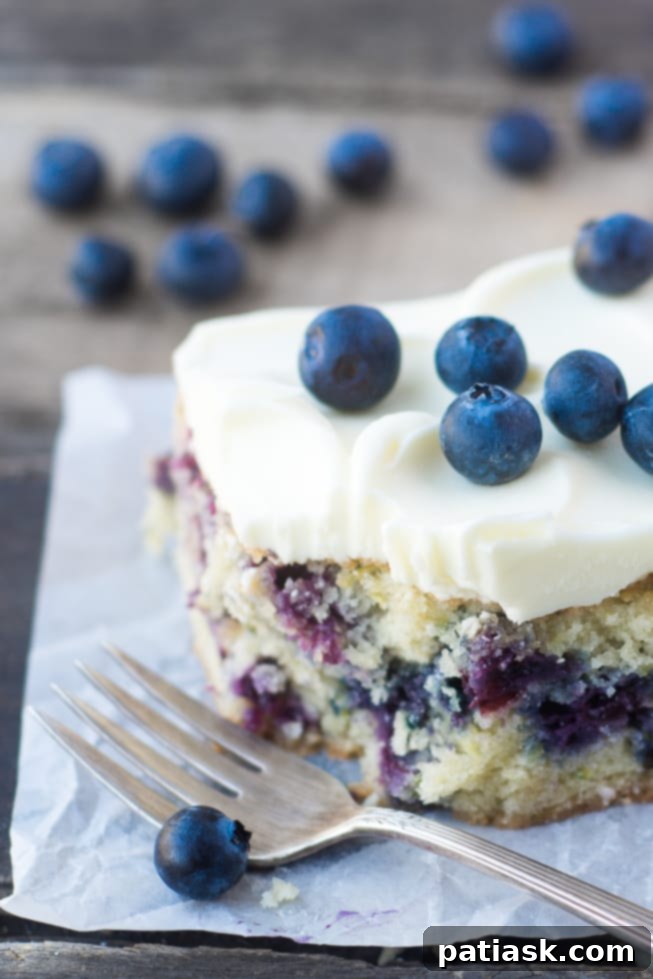36 Must-Try Snack Cakes for Every Craving 20 Blueberry Zucchini Snack Cake with Lemon Buttercream, a summer delight