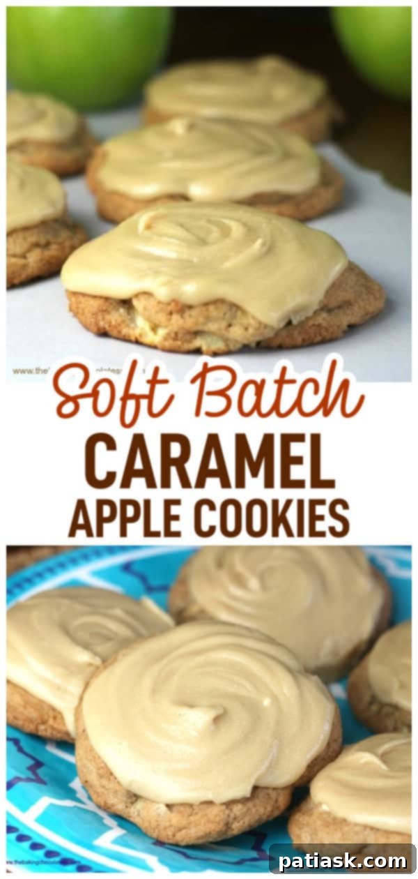 caramel apple drop cookies close-up