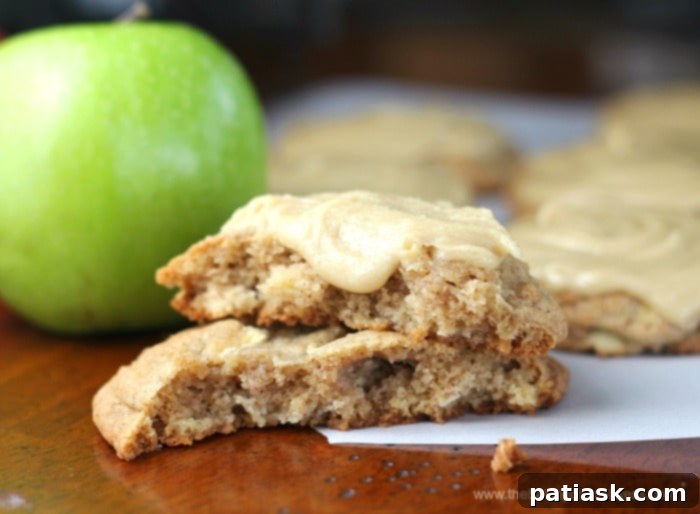 Pillowy Caramel Apple Delights 3 Caramel apple drop cookies artfully arranged