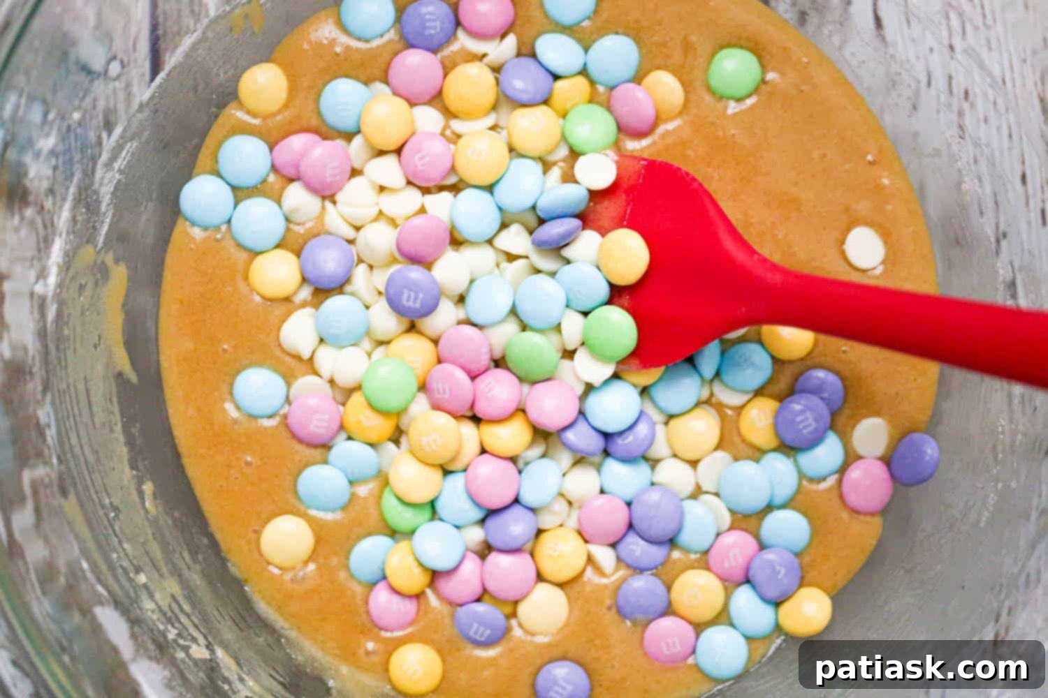 Springtime M&M Chocolate Chip Blondie Bars 7 Easter M&M Chocolate Chip Blondies, a festive spring dessert recipe