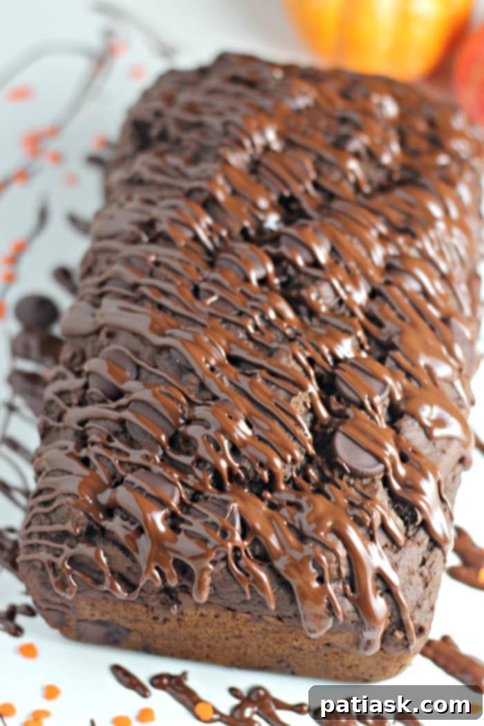 Rich Dark Chocolate Pumpkin Pound Cake Slice