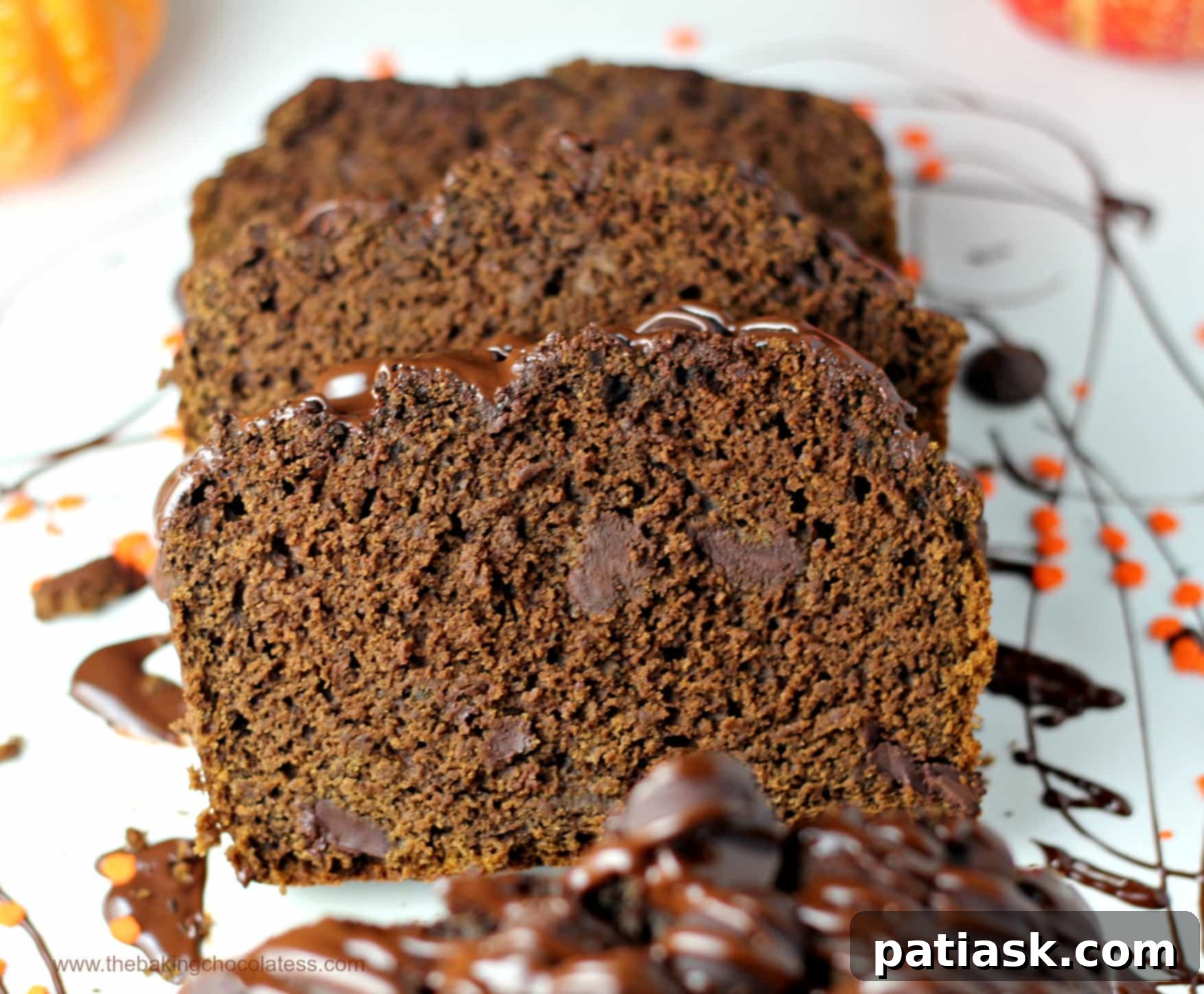 Divine Dark Chocolate Pumpkin Pound Cake