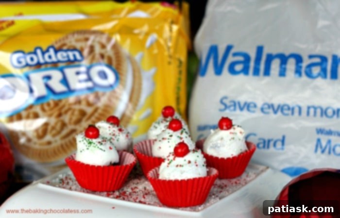 Golden Oreo Cupcake Truffles 3 Mini Cupcake Golden Oreo Cookie Balls in candy liners