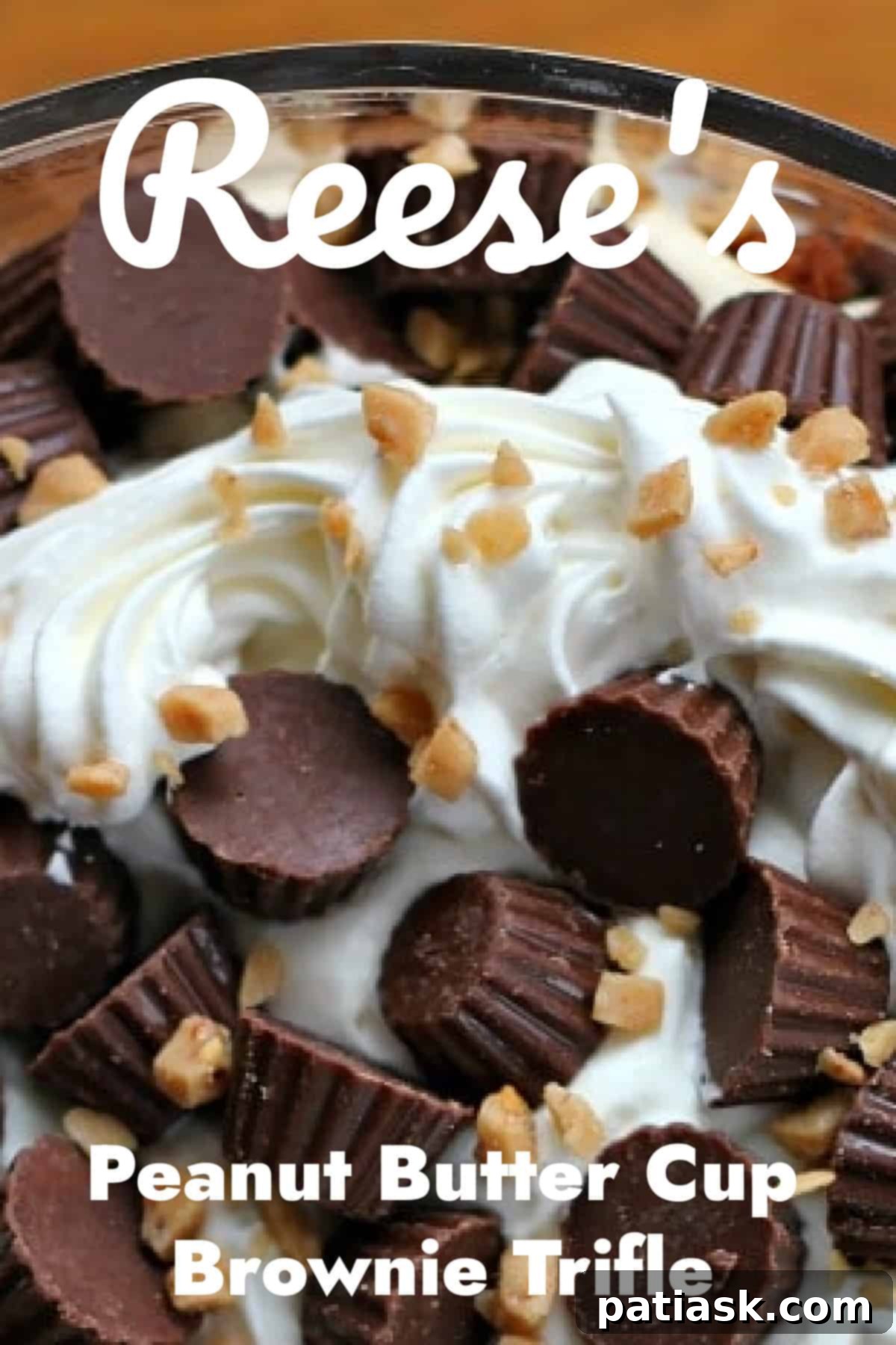 peanut butter cup chocolate brownie trifle