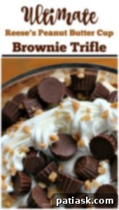 peanut butter cup chocolate brownie trifle