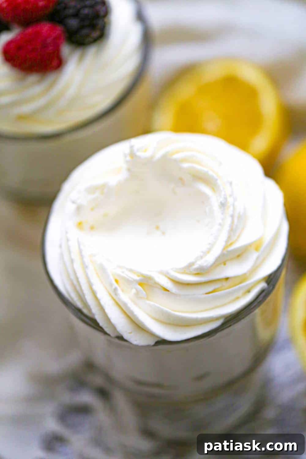Cloud-Like Keto Lemon Mousse 5 Keto Fluffy Lemon Burst Mousse in elegant glass cups, ready to serve