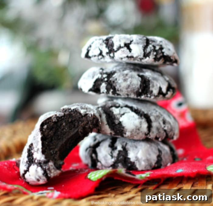 Fudgy Chocolate Crackle Cookies 5 Christmas Chocolate Crackle Cookies in jars