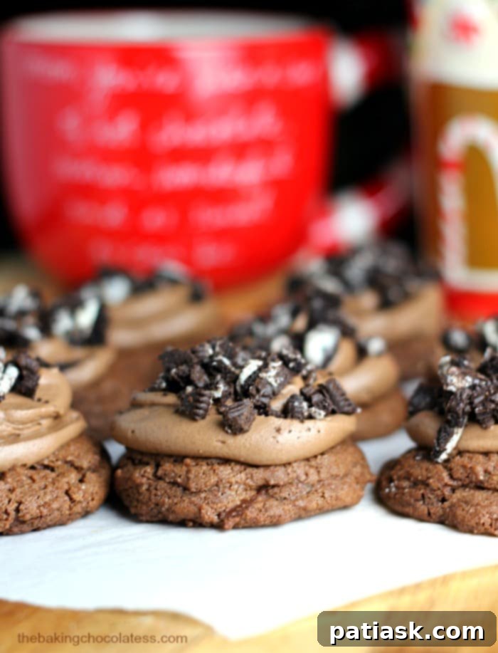 One Dough, Three Chocolate Holiday Cookies 3 A festive platter showcasing Double Chocolate Cookies and Cream Cookies