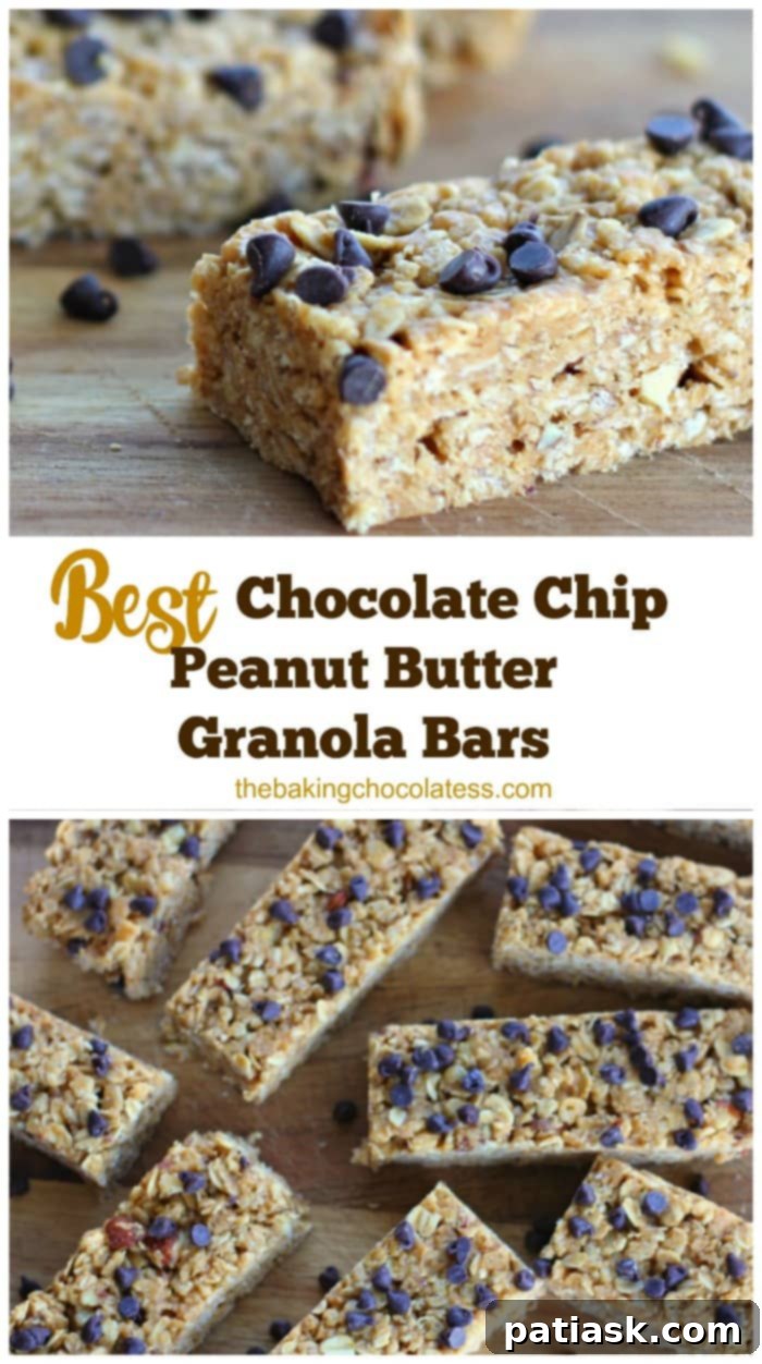 Ultimate Chocolate Chip Peanut Butter Granola Bars 5 A plate of No Bake Chewy Chocolate Chip Peanut Butter Granola Bars ready to eat