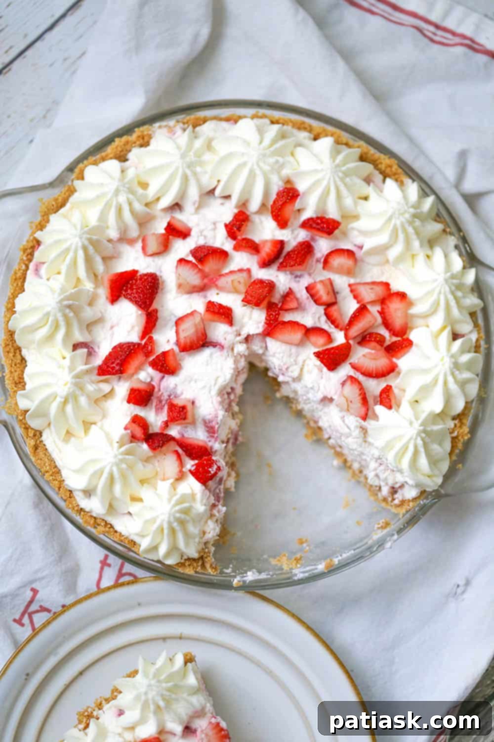 Velvety Strawberry Cheesecake Pie 5 No-bake strawberry cream cheese pie