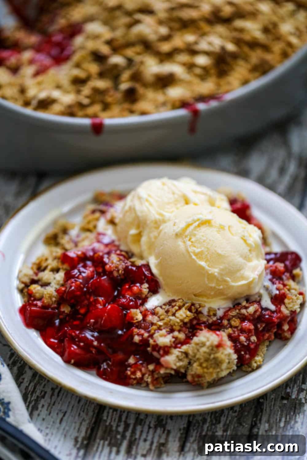 Rhubarb Berry Crisp - a delightful summer dessert