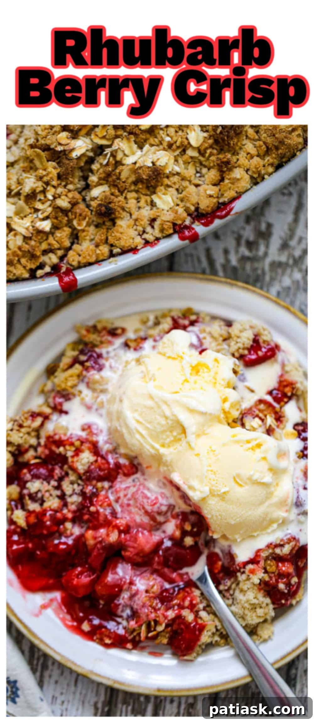 fruity dessert with serving spoon