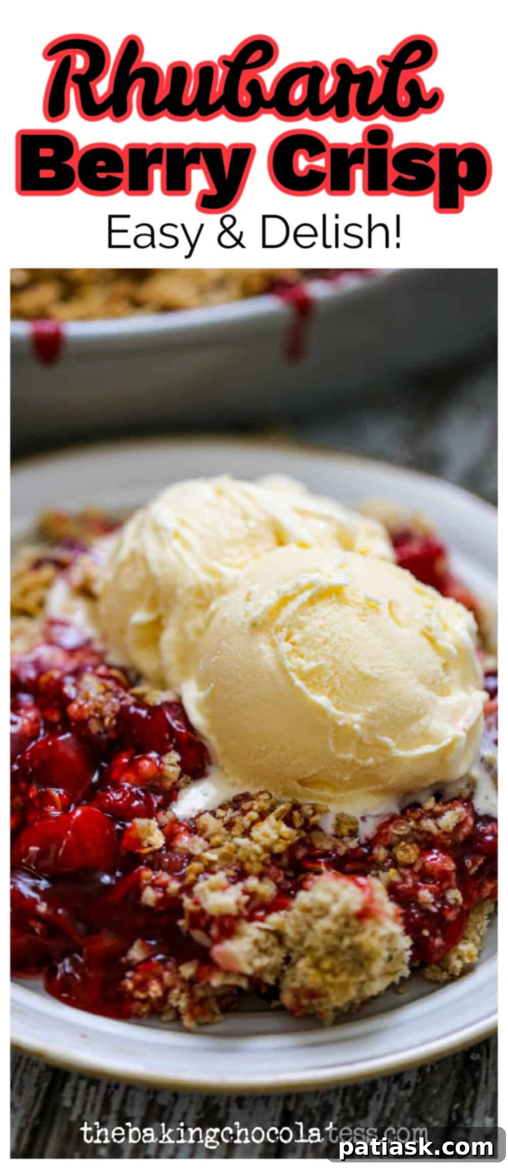 fruity dessert with scoops taken out