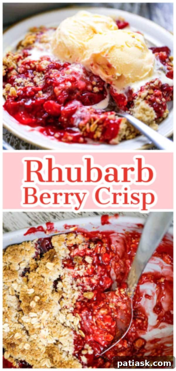 Rhubarb Berry Crisp close up