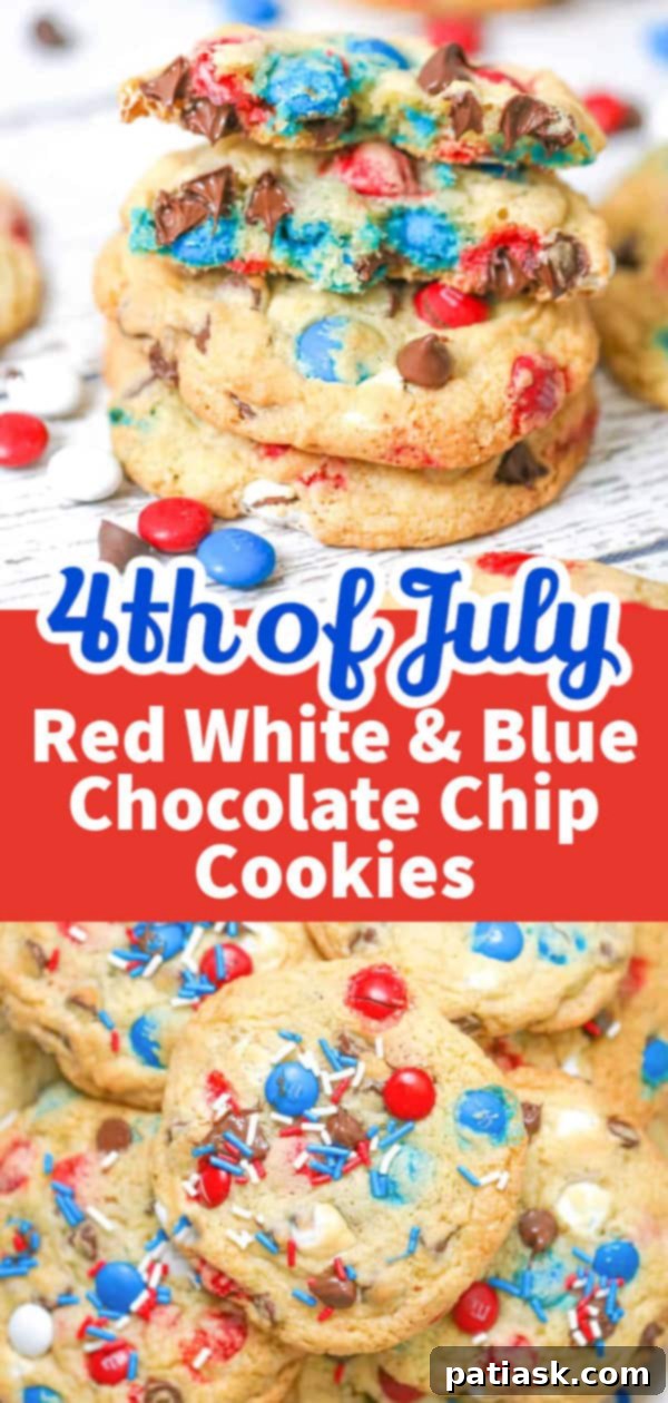red white and blue cookies m&m