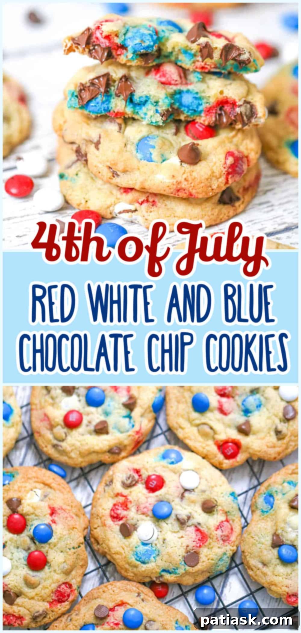 red white and blue cookies m&m