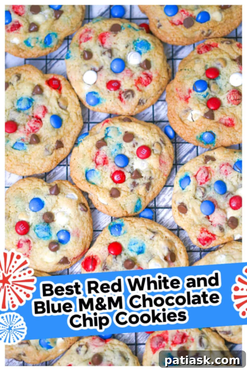 Best Red White and Blue M&M Chocolate Chip Cookies