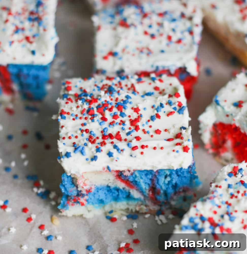 Retro Red White and Blue Explosion Cake