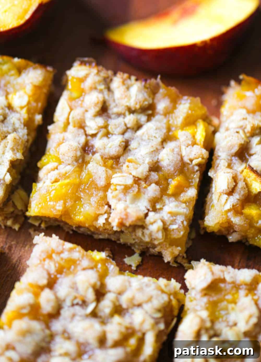 easy Oatmeal Peach Pie Crumble Bars recipe
