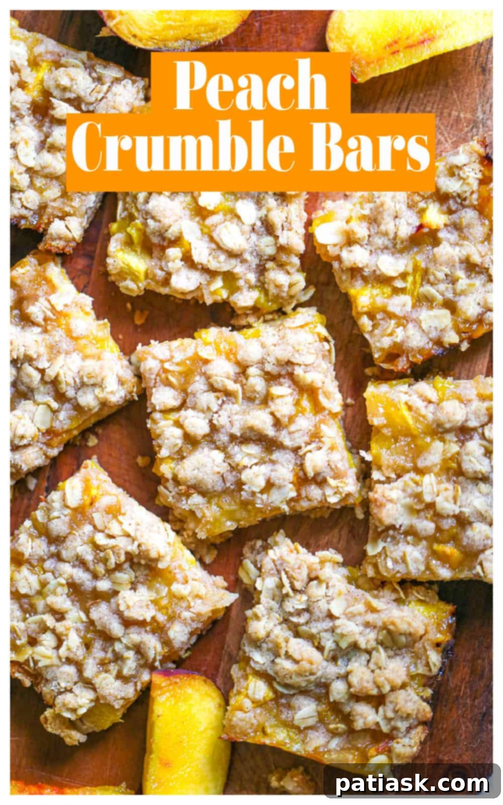 easy Oatmeal Peach Pie Crumble Bars recipe