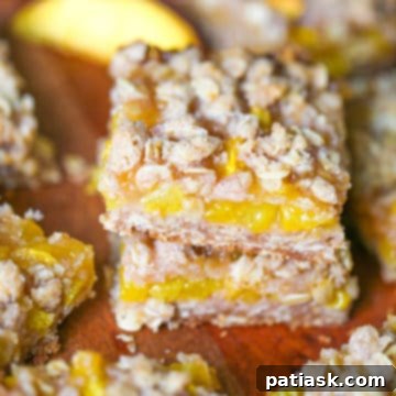 Oatmeal Peach Crumble Bars