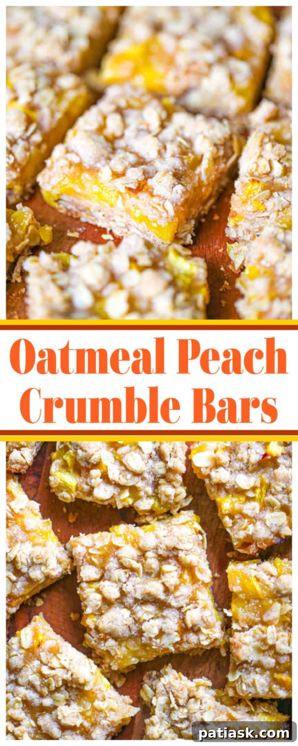 Oatmeal Peach Crumble Bars