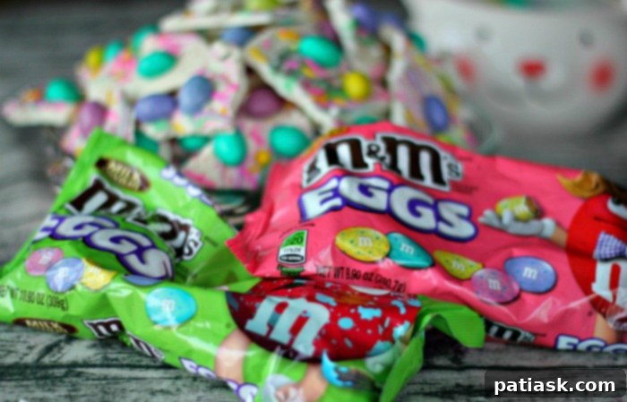 M&M® Easter Egg Chocolate Bark #mmschocolate #DoveChocolateUS #sponsored #ad