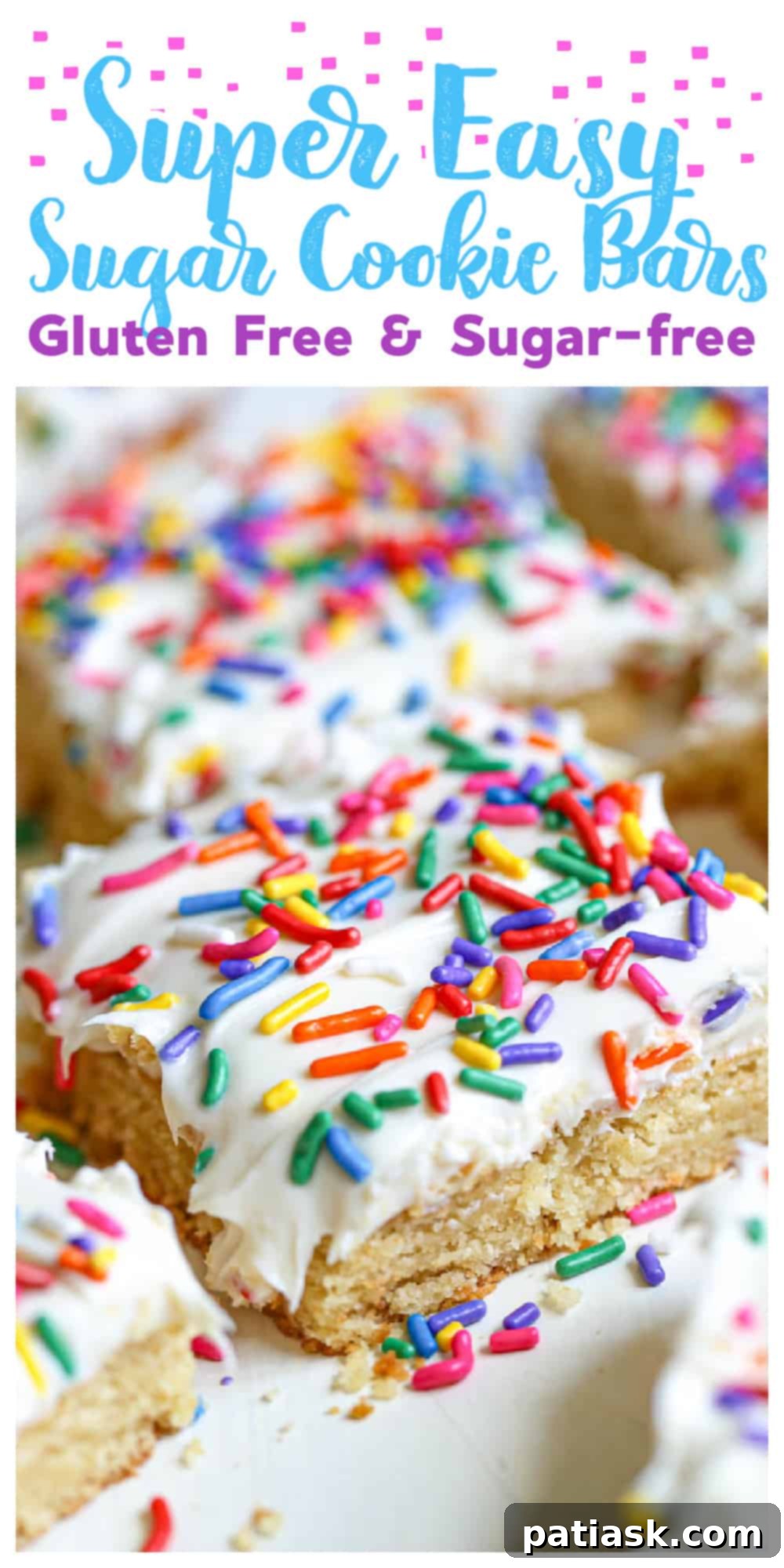 Tall stack of Gluten-Free Sugar Cookie Bars