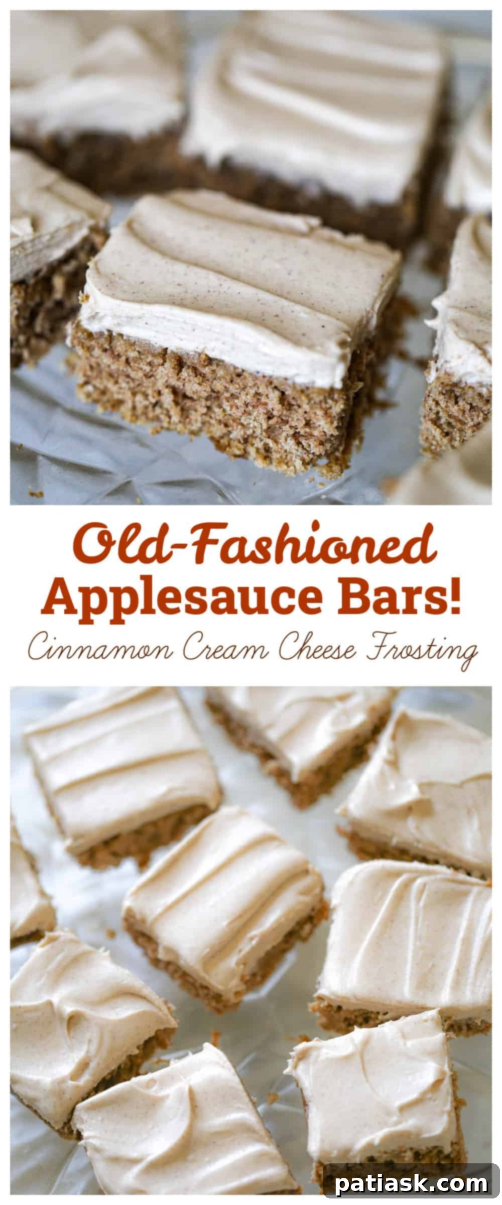 25 Irresistible Fall Desserts 18 Easy Applesauce Bars with cream cheese frosting, a comforting fall dessert
