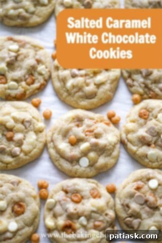 Sweet & Salty White Chocolate Caramel Gems 15 Close-up of a Salted Caramel White Chocolate Cookie showing its texture