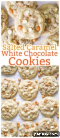 Sweet & Salty White Chocolate Caramel Gems 16 Another perspective of stacked Salted Caramel White Chocolate Cookies