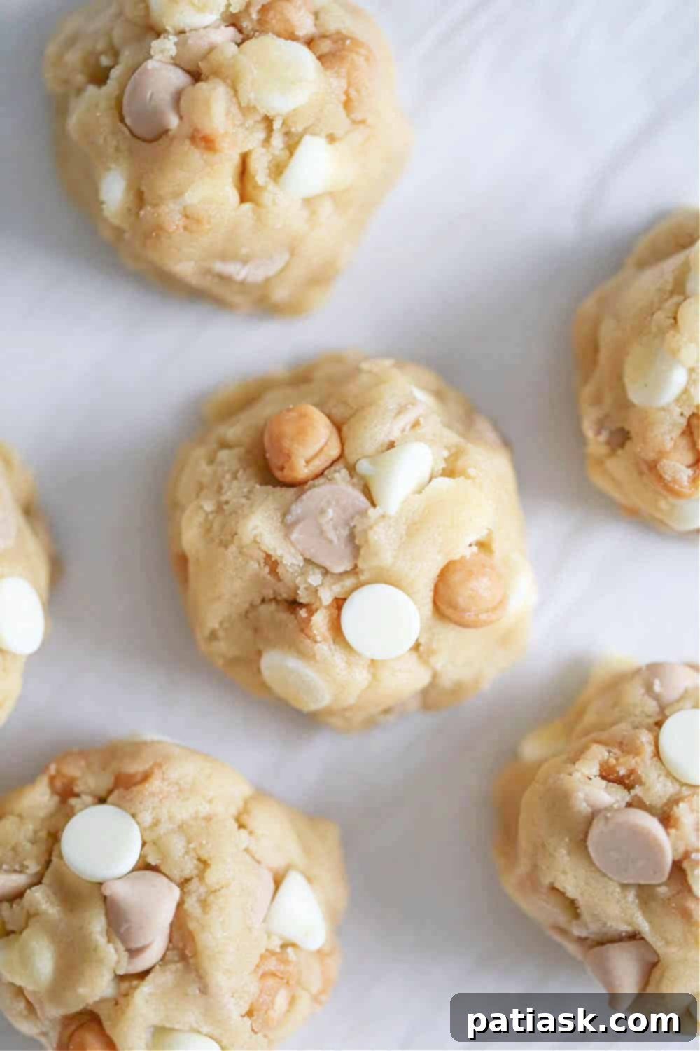 Sweet & Salty White Chocolate Caramel Gems 6 Freshly baked Salted Caramel White Chocolate Cookies cooling on a wire rack