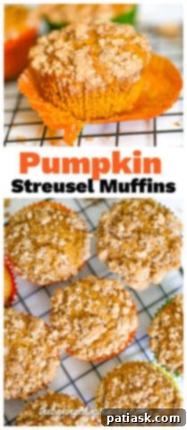 Spiced Pumpkin Crumble Muffins 11 A top-down shot of a pumpkin streusel muffin, highlighting the generous and textured streusel.