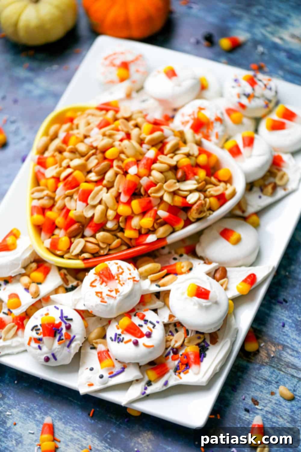Collection of three easy candy corn treat ideas for fall